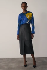 Litori Silk Satin Top Midnight Blue