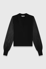 Tressa Stretch Knit Top Black