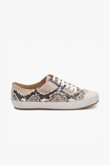 Pescara Lace-Up Sneaker Snake-Embossed Leather
