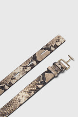 Hutton Belt Grey Snake-Embossed Leather