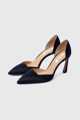 Treviso Satin Heels 80 Black