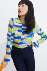 Ellesmere Blouse Multicolour Abstract Print Silk Ellesmere Blouse Multicolour Abstract Print Silk