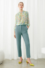 Lancaster Blouse Multicolour Abstract Print Silk Chiffon Lancaster Blouse Multicolour Abstract Print Silk Chiffon
