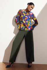 Ellesmere Blouse Multicoloured Brushstroke Print Silk Ellesmere Blouse Multicoloured Brushstroke Print Silk