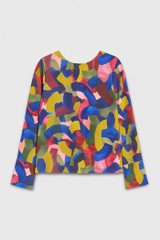 Ellesmere Blouse Multicoloured Brushstroke Print Silk Ellesmere Blouse Multicoloured Brushstroke Print Silk