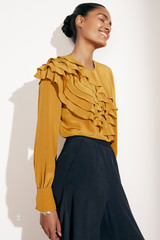 Livenza Blouse Mustard Silk Livenza Blouse Mustard Silk