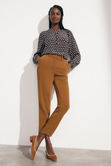 Corsica Blouse Navy Multicolour Ikat Geo Print Silk Corsica Blouse Navy Multicolour Ikat Geo Print Silk