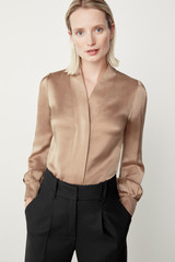 Harrow Blouse Latte Silk Satin Harrow Blouse Latte Silk Satin
