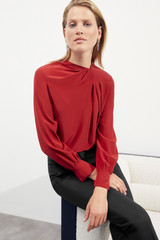 Lutana Blouse Dark Red Silk Lutana Blouse Dark Red Silk