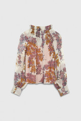 Tirano Blouse Ivory Floral Print Crinkled Silk Georgette Tirano Blouse Ivory Floral Print Crinkled Silk Georgette