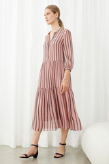 Delphi Dress Ballet Pink Dotty Print Georgette Delphi Dress Ballet Pink Dotty Print Georgette