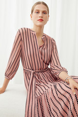 Delphi Dress Ballet Pink Dotty Print Georgette Delphi Dress Ballet Pink Dotty Print Georgette