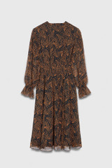 Vieste Dress Navy And Toffee Shell Print Vieste Dress Navy And Toffee Shell Print