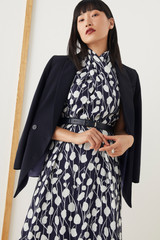 Mirabello Dress Navy And Ivory Abstract Print Crepe Mirabello Dress Navy And Ivory Abstract Print Crepe