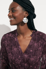Vieste Dress Plum And Storm Pink Wildflower Print Crinkled Silk Georgette Vieste Dress Plum And Storm Pink Wildflower Print Crinkled Silk Georgette