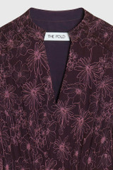 Vieste Dress Plum And Storm Pink Wildflower Print Crinkled Silk Georgette Vieste Dress Plum And Storm Pink Wildflower Print Crinkled Silk Georgette