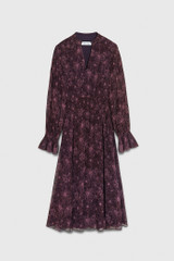 Vieste Dress Plum And Storm Pink Wildflower Print Crinkled Silk Georgette Vieste Dress Plum And Storm Pink Wildflower Print Crinkled Silk Georgette