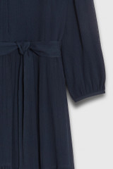 Delphi Dress Navy Crinkled Silk Georgette Delphi Dress Navy Crinkled Silk Georgette