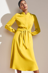 Remington Dress Citrus Yellow Stretch Jacquard Remington Dress Citrus Yellow Stretch Jacquard