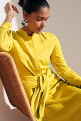 Remington Dress Citrus Yellow Stretch Jacquard Remington Dress Citrus Yellow Stretch Jacquard