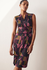 Vicenza Dress Multicoloured Large Geo Print Stretch Jersey Vicenza Dress Multicoloured Large Geo Print Stretch Jersey
