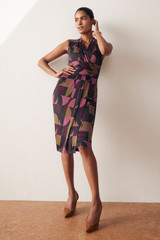Vicenza Dress Multicoloured Large Geo Print Stretch Jersey Vicenza Dress Multicoloured Large Geo Print Stretch Jersey