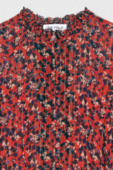 Edenvale Dress Red Multicolour Ditsy Floral Print Crinkled Georgette Edenvale Dress Red Multicolour Ditsy Floral Print Crinkled Georgette