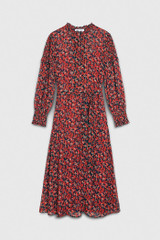 Edenvale Dress Red Multicolour Ditsy Floral Print Crinkled Georgette Edenvale Dress Red Multicolour Ditsy Floral Print Crinkled Georgette
