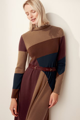 Hespers Knitted Dress Multicolour Intarsia Merino Hespers Knitted Dress Multicolour Intarsia Merino