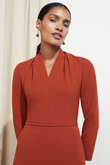 Orbello Dress Burnt Orange Sculpt Stretch Crepe Orbello Dress Burnt Orange Sculpt Stretch Crepe