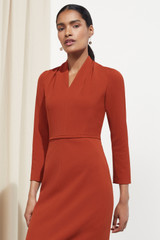Orbello Dress Burnt Orange Sculpt Stretch Crepe Orbello Dress Burnt Orange Sculpt Stretch Crepe
