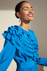 Livenza Dress Cerulean Blue Silk Livenza Dress Cerulean Blue Silk