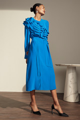 Livenza Dress Cerulean Blue Silk Livenza Dress Cerulean Blue Silk
