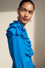 Livenza Dress Cerulean Blue Silk Livenza Dress Cerulean Blue Silk