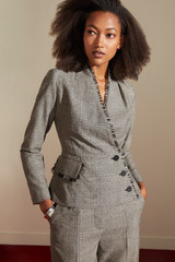 Harrington Jacket Graphite Textured Check Wool Harrington Jacket Graphite Textured Check Wool
