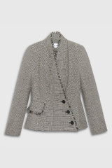 Harrington Jacket Graphite Textured Check Wool Harrington Jacket Graphite Textured Check Wool