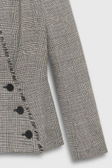Harrington Jacket Graphite Textured Check Wool Harrington Jacket Graphite Textured Check Wool