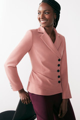Regent Jacket Rose Pink Sculpt Stretch Crepe Regent Jacket Rose Pink Sculpt Stretch Crepe