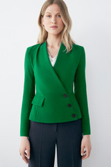 Harrington Jacket Emerald Green Sculpt Stretch Crepe Harrington Jacket Emerald Green Sculpt Stretch Crepe