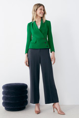 Harrington Jacket Emerald Green Sculpt Stretch Crepe Harrington Jacket Emerald Green Sculpt Stretch Crepe