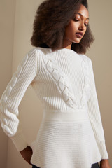 Fernhurst Cable Sweater Ivory Merino