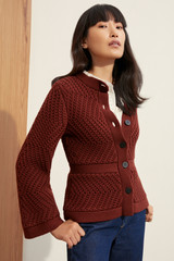Edale Knitted Jacket Rust Wool Edale Knitted Jacket Rust Wool