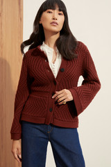 Edale Knitted Jacket Rust Wool Edale Knitted Jacket Rust Wool