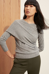 Riva Wrap Sweater Grey Cashmere Riva Wrap Sweater Grey Cashmere