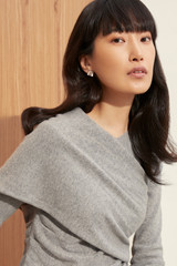 Riva Wrap Sweater Grey Cashmere Riva Wrap Sweater Grey Cashmere