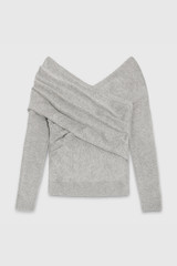 Riva Wrap Sweater Grey Cashmere