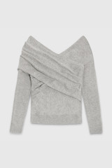 Riva Wrap Sweater Grey Cashmere Riva Wrap Sweater Grey Cashmere
