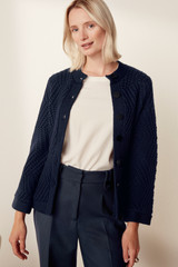 Edale Knitted Jacket Navy Merino Edale Knitted Jacket Navy Merino