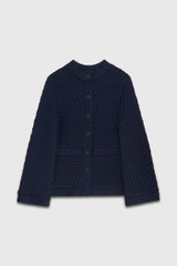 Edale Knitted Jacket Navy Merino Edale Knitted Jacket Navy Merino