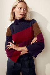 Hespers Knitted Sweater Multicolour Intarsia Merino Hespers Knitted Sweater Multicolour Intarsia Merino